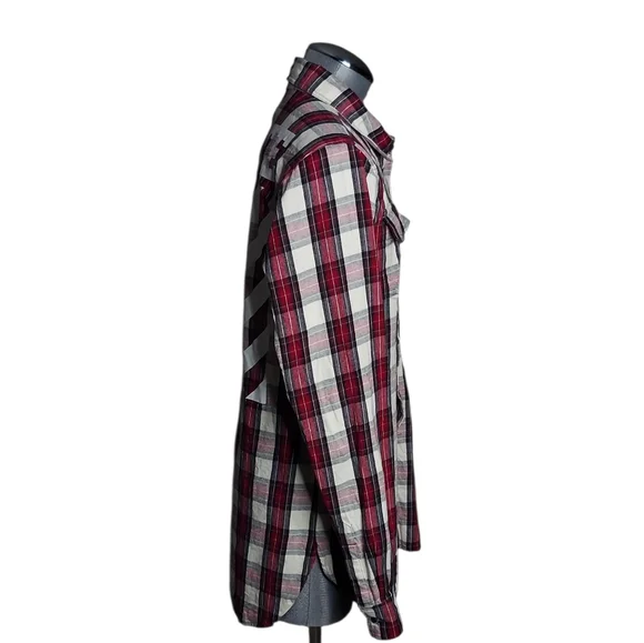 SS15 Off-White | Virgil Abloh | Button Up Flannel | Hazard Paint Logo | Oversize - Picture 12 of 16